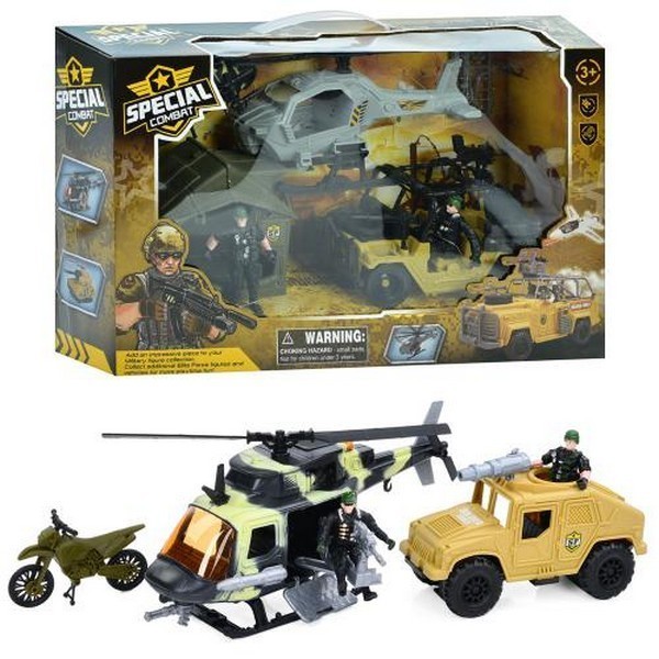 Набір з фігурками G3109-21-25 (12шт) військовий, транспорт 3шт, солдати 9см, зброя, 2 види, в кор-ці (шт.)