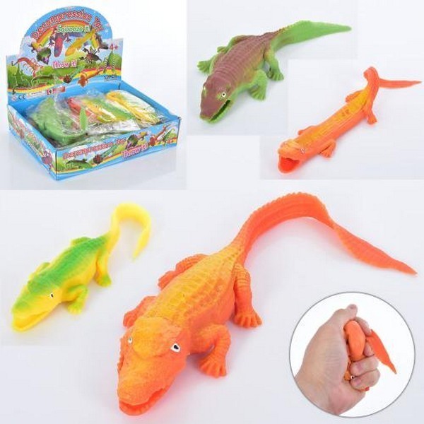 Фігурка SQ-18 (240шт) 24см, крокодил, антистрес, мікс кольорів, 12 шт в дисплеї, 25-19,5-5,5см (шт.)