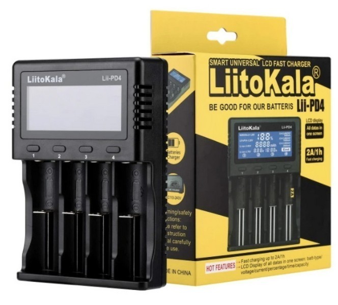 Універсальний зарядний пристрій LiitoKala Lii PD4 АА, ААА,18650, 26650, 21700 Li-Ion c LCD (40) 8901 (шт.)