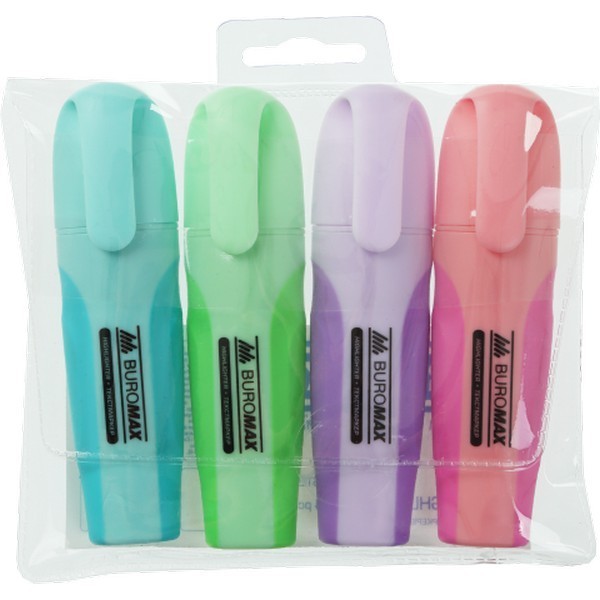 Набір з 4-х текст-маркерів Pastel з гум. вставками BM.8905-94 (шт.)