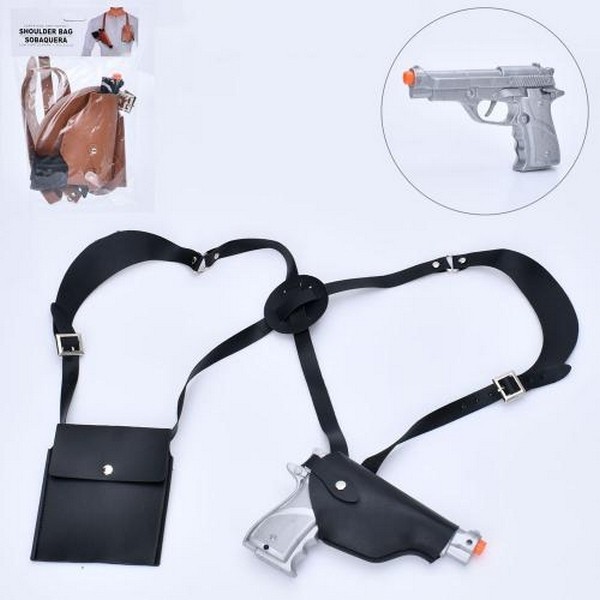 Пістолет 6821-21 (36шт) 19,5см, кабура, 2 кольори, у пакеті, 29-18,5-5см (шт.)