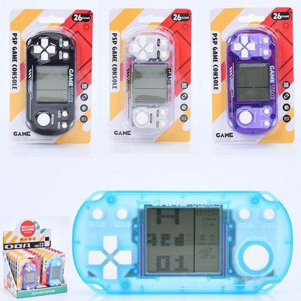 Тетрiс LZ8903-1 (72шт) 13-5,5-2,5см, на листі, 26в1, ч/б екран, звук, музика, на бат-ці, 12шт (4коль (шт.)