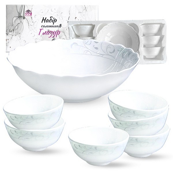 30056-130313 Набір салатників 7шт (1 шт-8 ' - 800мл, 6 шт-4,5' - 260 "Глазур" 30056-130313 (шт.)