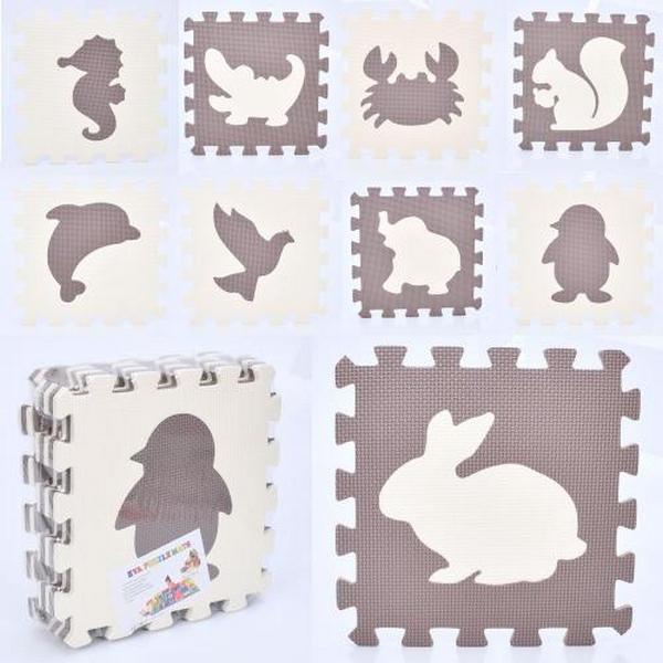 Килимок Мозаїка MR 1284 (12шт) EVA, морські мешканці, 9дет, (9мм, 30-30см), в пакеті, 30-30-8см (шт.)