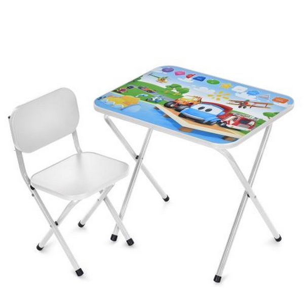 Столик M 5962-1 (1шт) 59,5-44см, 1 стільчик, складний, в кор-ці, 65-55,5-7см, вантажівка, фігури, бі (шт.)