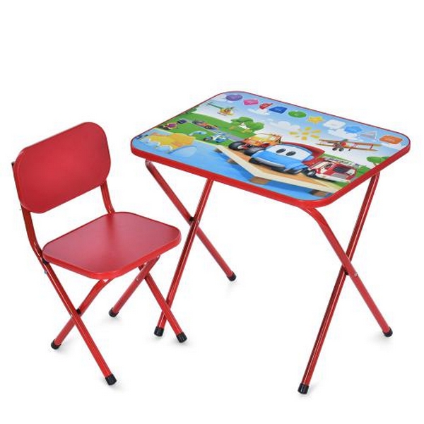 Столик M 5962-3 (1шт) 59,5-44см, 1 стільчик, складний, в кор-ці, 65-55,5-7см, вантажівка, фігури,  ч (шт.)