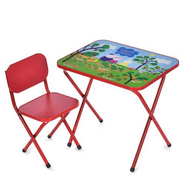 Столик M 5963-3 (1шт) 59,5-44см, 1 стільчик, складний, в кор-ці, 65-55,5-7см, PP, овочі-фрукти, черв (шт.)