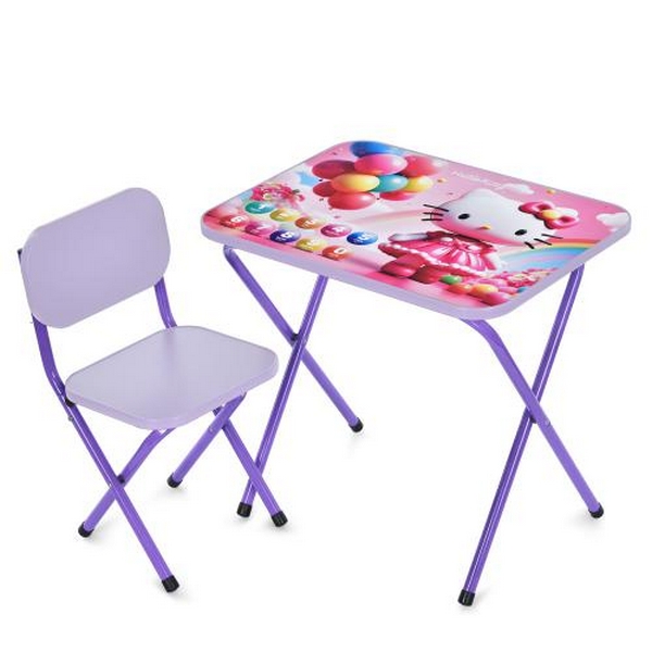 Столик M 5969-9 (1шт) 59,5-44см, 1 стільчик, складний, в кор-ці, 65-55,5-7см, HK, цифри, фіолетовий (шт.)