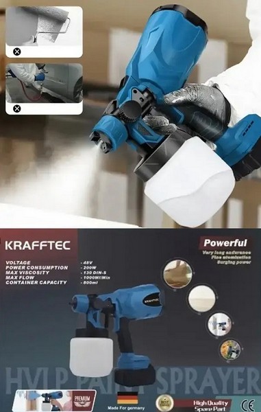 Акумуляторний краскопульт KRAFFTEC (342155) (12) 9465 (шт.)