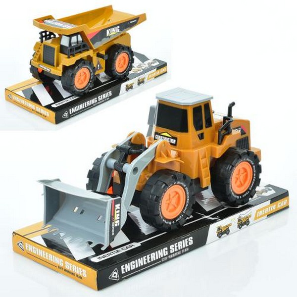 Будтехнiка 6620-21 (54шт) інерц, рухливі деталі, 2 види (бульдозер 25см, самоскид 21см), у слюді, 28 (шт.)