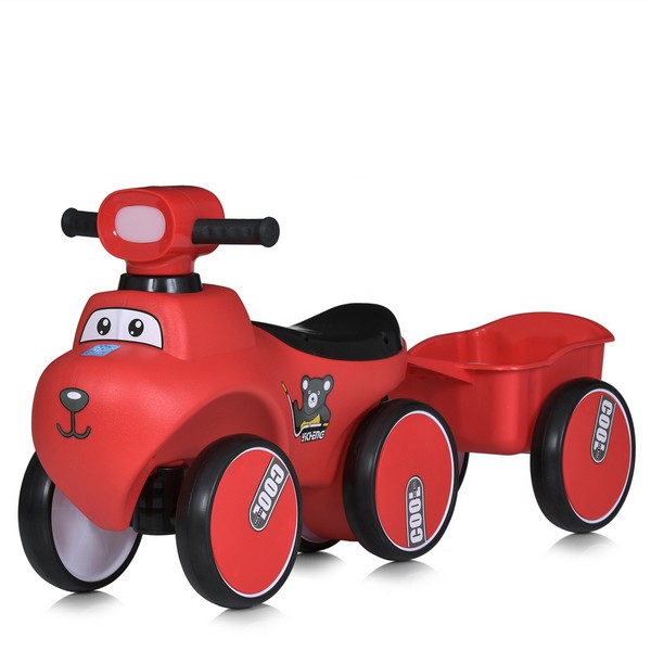 Каталка-толокар M 5940(2)-3 (1шт) з причепом, музика, світло, колеса EVA, червоний (шт.)