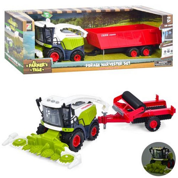 Комбайн 550-5C-6C (18шт) інерція, 40см, причіп, звук, світло, рухомі деталі, на бат-ці (табл), 2 вид (шт.)