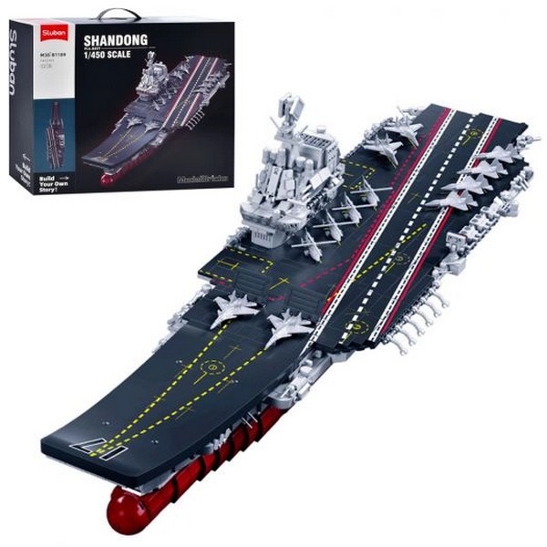 Конструктор SLUBAN M38-B1189 (4шт) військовий корабель, 69см, 1:450, літаки, 1413дет, в кор-ці, 45-3 (шт.)