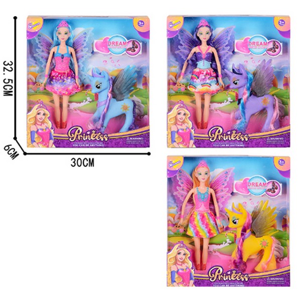 Лялька F2388-1 (36шт) LP, фея, 30см, конячка 17см-музика,світло, 3 види, бат(табл), в кор-ці, 30-32, (шт.)