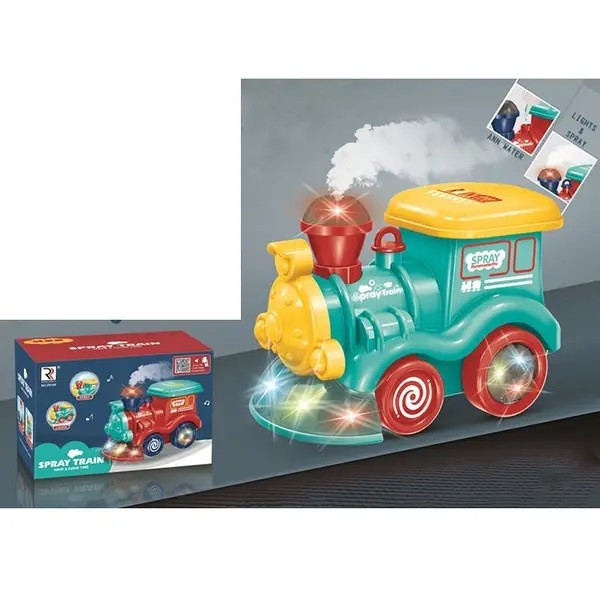 Паровозик ZR168 (18шт) 18,5см, їздить, музика, світло, пара, 2кольри, в кор-ці, 19-13-11,5см (шт.)