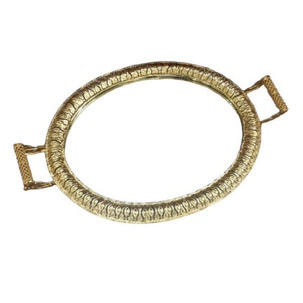 Таця №HY0501L метал. золото скла. овал. (48*72)см (6) (шт.)