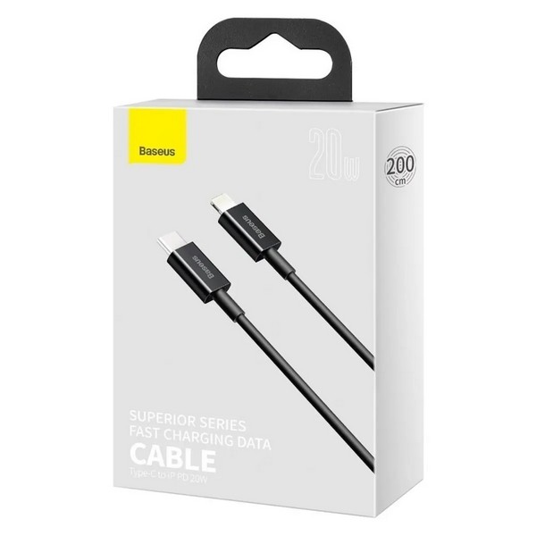 Кабель Baseus Superior Series Fast Charging Data Cable Type-C to iP PD 20W 2m Black CATLYS-C01 (шт.)