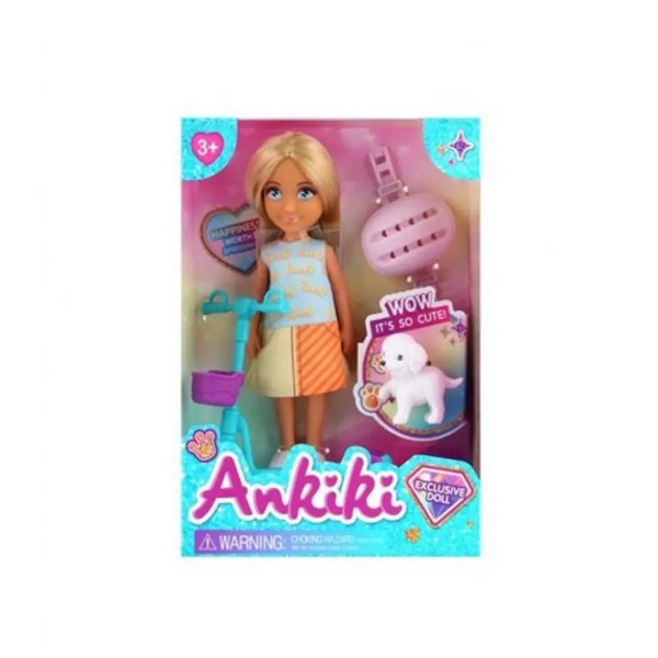 Лялька 606025 (72шт) 13см, самокат, шлем, собачка, в кор-ці, 12-16-5см (шт.)