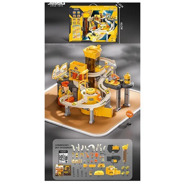 Трек JP588-13 (6шт) СТО/автосервіс, ліфт, музика, світло, рухливі деталі, машинки 8шт 3см, на бат-ці (шт.)