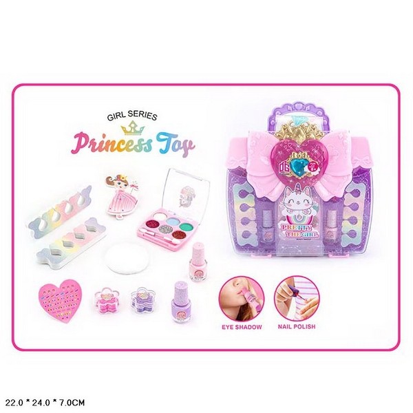 Косметика арт. 2615G (60шт/2) тіні для повік, лак, блиск для губ,аксес валіза 22*24*7см (шт.)