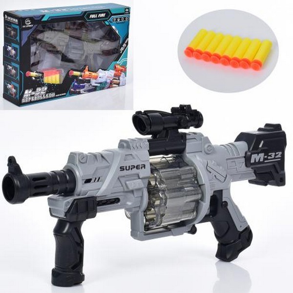 Автомат 904-3A-4A (18шт) 37см, кулі-присоски (8шт), 2 кольори, в кор-ці, 35-23-8см (шт.)