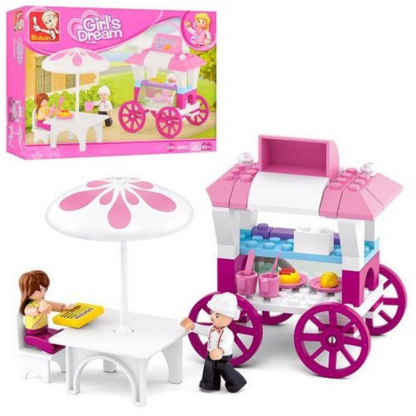 Конструктор SLUBAN M38-B0522 (72шт) кафе на колесах,столик,фігурки 2шт,78дет,в кор-ці,19-14-4, 5см (шт.)