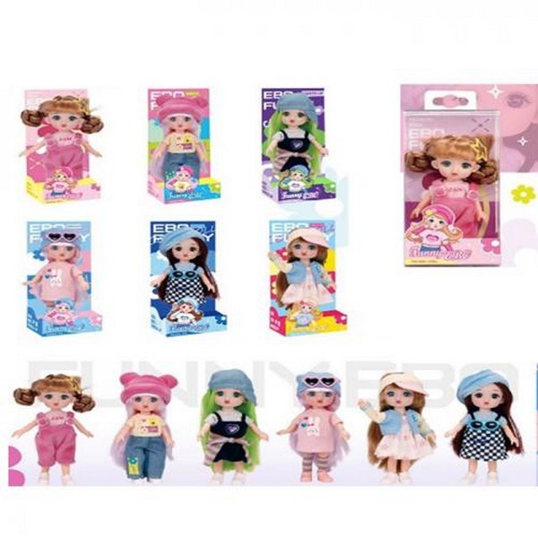 Лялька DH2368A (72шт) 15см, шарнірна, 6 видів, в кор-ці/слюда, 9,5-19-6,5см (шт.)