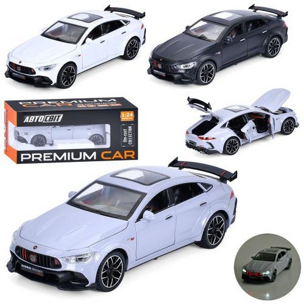 Машина AP-2099 (12шт) АвтоСвіт, 1:24, метал, інерц, 21см, звук,світло, відчиняються двері/багажник/к (шт.)