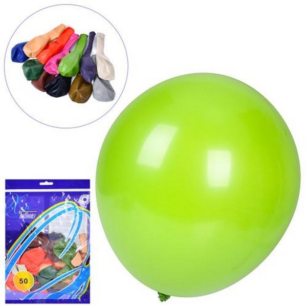 Повітряні кульки MK 5180-1 (100шт) 12 дюймів, вінтажні кольори,8 кольорів, набір 50шт, у пакеті, 21, (шт.)