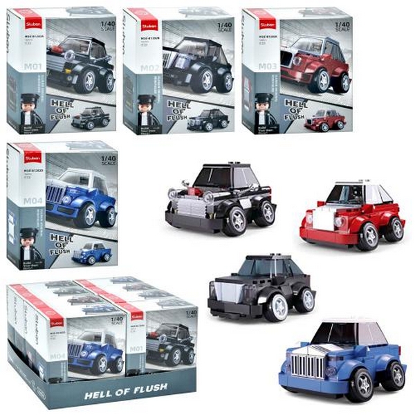 Конструктор SLUBAN M38-B1202 (64шт) авто серія, машина, 1:40, фігурка, від162дет, в кор-ці, 8шт(4вид (шт.)
