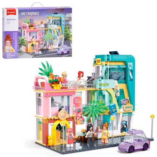 Конструктор SLUBAN M38-B1268 (8шт) бізнесцентр, 26,5см, машина, фігурки, 725дет, в кор-ці, 52-38-8см (шт.)