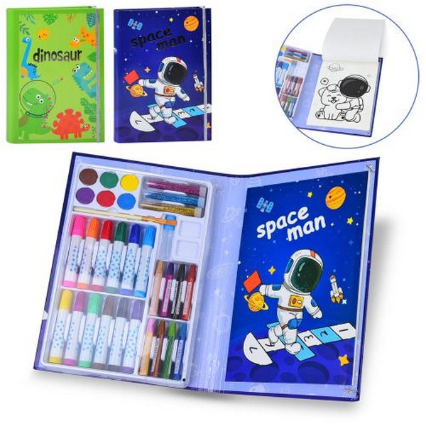 Набір для творчості MK 5431 (20шт) фарби, розмальовка, блиск, віск.крейда, фломастери, 2 види, пенал (шт.)