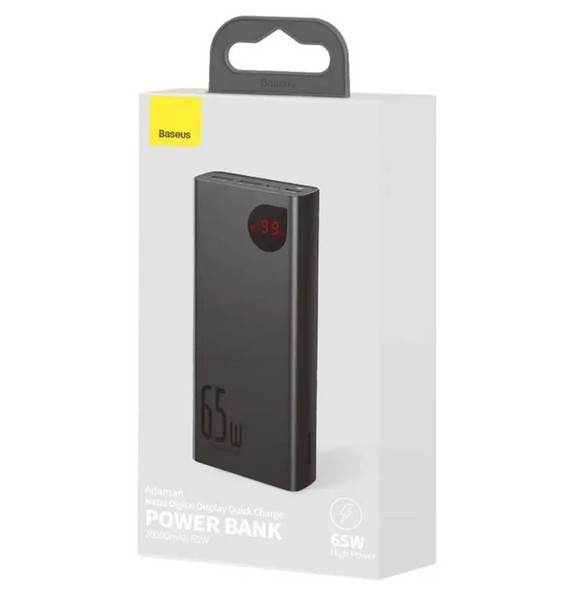 Power Bank Baseus Adaman Metal Digital Display 20000 mAh 65W Black (PPIMDA-D01) (шт.)
