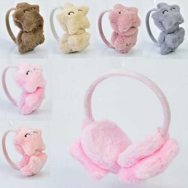 Аксесуар для волосся FG24031851B (120шт) навушники, плюш, зірка, 6 кольорів, 20-17-11см, упаковка 10 (шт.)