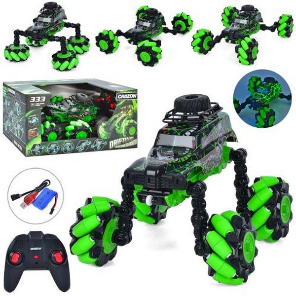 Джип 333-ZD2303 (4шт) Р/К,2.4G,32см,акум,USB-заряд,роликові колеса,світло,трансформується,корпус,що (шт.)