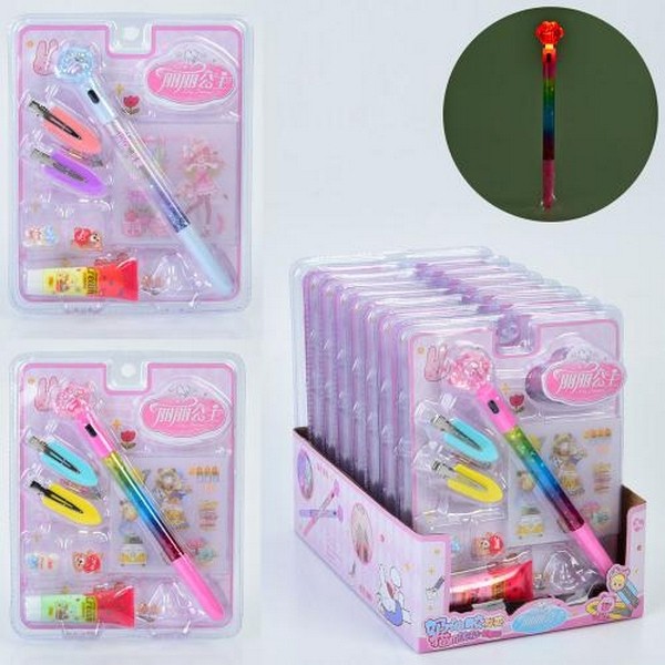 Набір для творчості B006 (128шт) набір для створення прикрас, заколки, наліпки, клей, ручка-світло, (шт.)