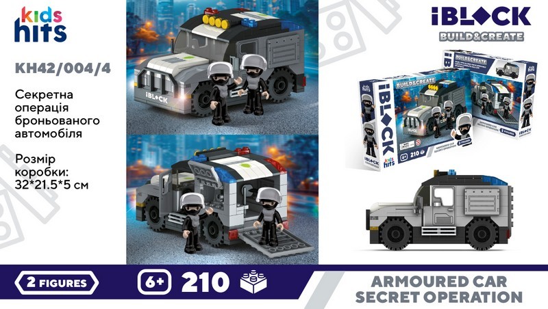 Конструктор Kids hits IBLOCK JUNIOR арт. KH42/004/4 (24шт/2)  210дет. короб. 32*21.5*5 (шт.)