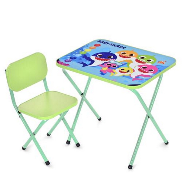 Столик M 5960-5 (1шт) 59,5-44см, 1 стільчик, складний, в кор-ці, 65-55,5-7см, BS, кольори, лайм (шт.)