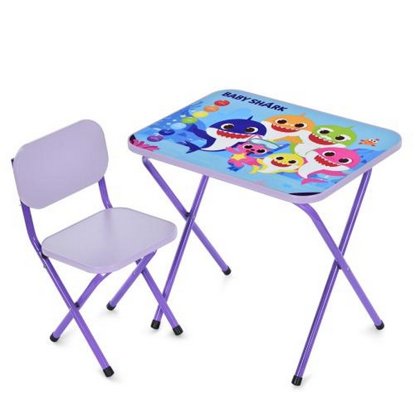 Столик M 5960-9 (1шт) 59,5-44см, 1 стільчик, складний, в кор-ці, 65-55,5-7см, BS, кольори, фіолетови (шт.)