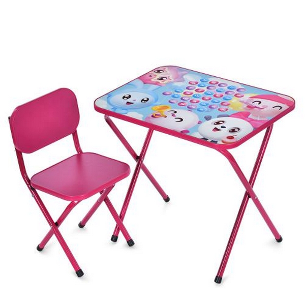 Столик M 5971-8 (1шт) 59,5-44см, 1 стільчик, складний, в кор-ці, 65-55,5-7см, МШ, укр.абетка, малина (шт.)