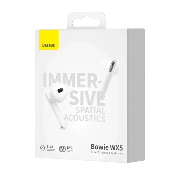 Навушники безпровідні TWS Baseus Bowie WX5 True Wireless Earphones White A00051000213-00 (шт.)
