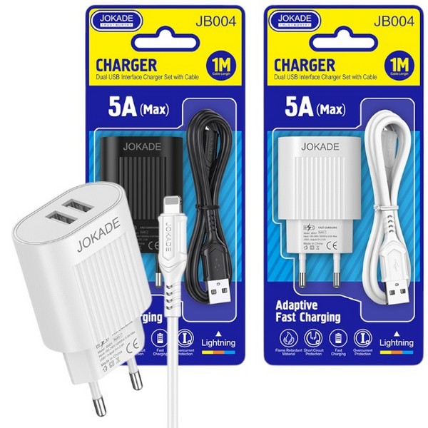 МЗП JOKADE 004 + кабель до телефону лайтнінг білий (шт.)