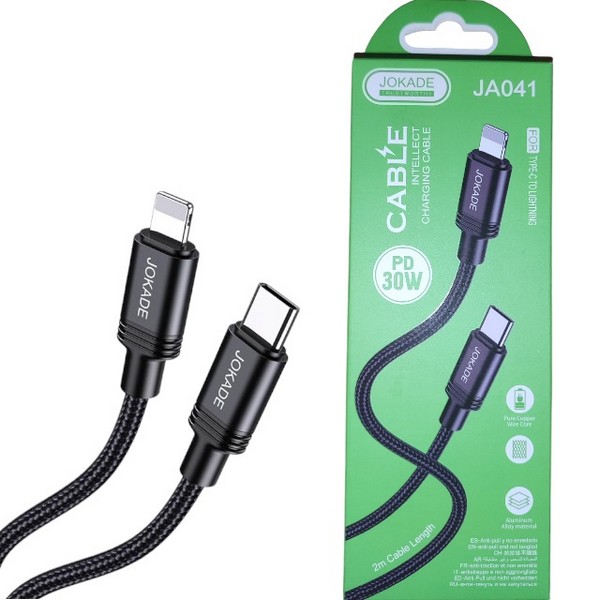 Кабель до телефону JOKADE 041 тайп-сі - лайтінг 2 метри чорний (шт.)