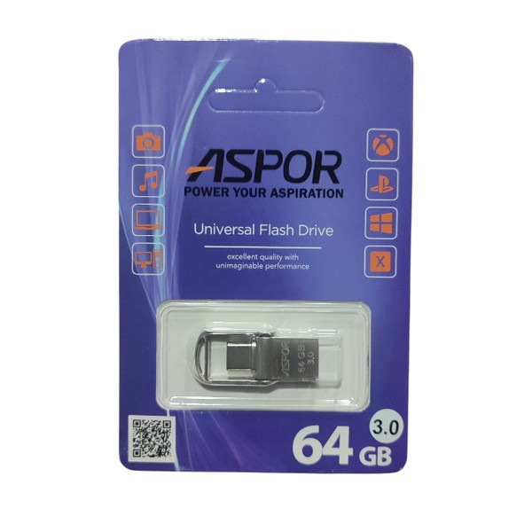 Накопичувач Aspor 3.0 USB -Type C 64GB металева серія 104 (шт.)