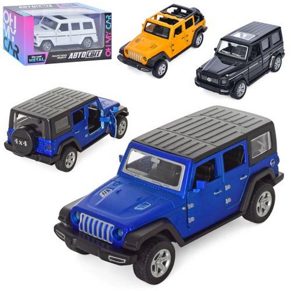 Джип AS-2458 (60шт) АвтоСвіт, метал, інер-й, 11,5см, гум.кол, відч.дв,3вид, в кор-ці, 15,5-7,5-6,5см (шт.)