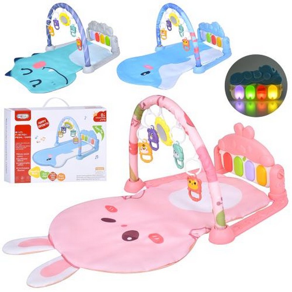 Килимок для немовляти 368-70B-H-R (24шт) 70-52см, дуга, підвіски 5шт (брязкальце, дзеркало), піаніно (шт.)