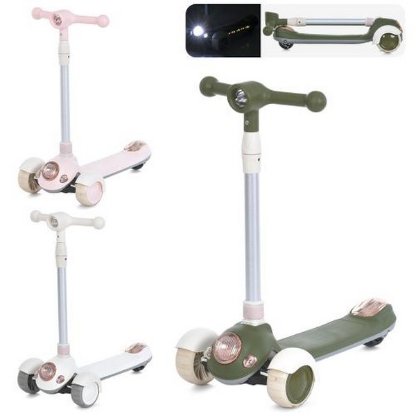 Самокат JR 3-116 (6шт) Maxi-big, метал+пл,  3 кол,2 пер.ПУ 110мм-світло, заднє-75мм-св, підніжка 29- (шт.)