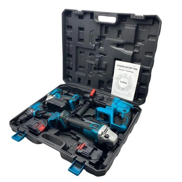 Набір інструментів 4 в1 Перфоратор Гайковерт Шуруповерт Кутова шліфувальна машина (4) 9712 (шт.)