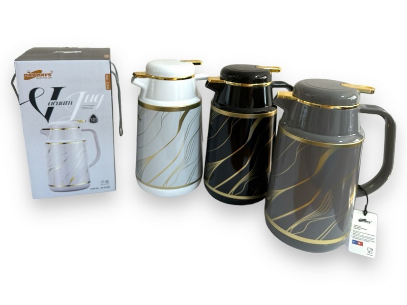 Термос для чаю та гарячий. води з червоним. скло. та залізн. корпус 1Л Хвиля у кор. 3кол. №TA-R100D (шт.)