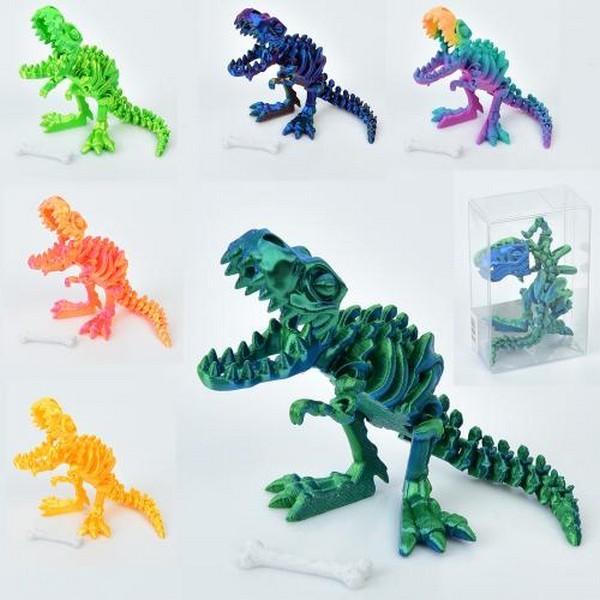 Фігурка 3D38 (100шт) динозавр/скелет динозавра, 17см, 3D-принт, декор, антистрес, рухливий, мікс кол (шт.)